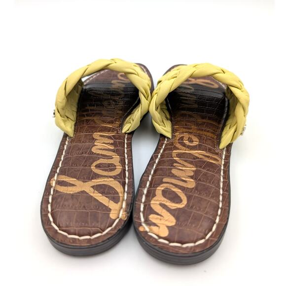 Sam Edelman Griffin Women's Flat Sandal Open Toe Modern Yellow Size US7M EU37 - Picture 5 of 9